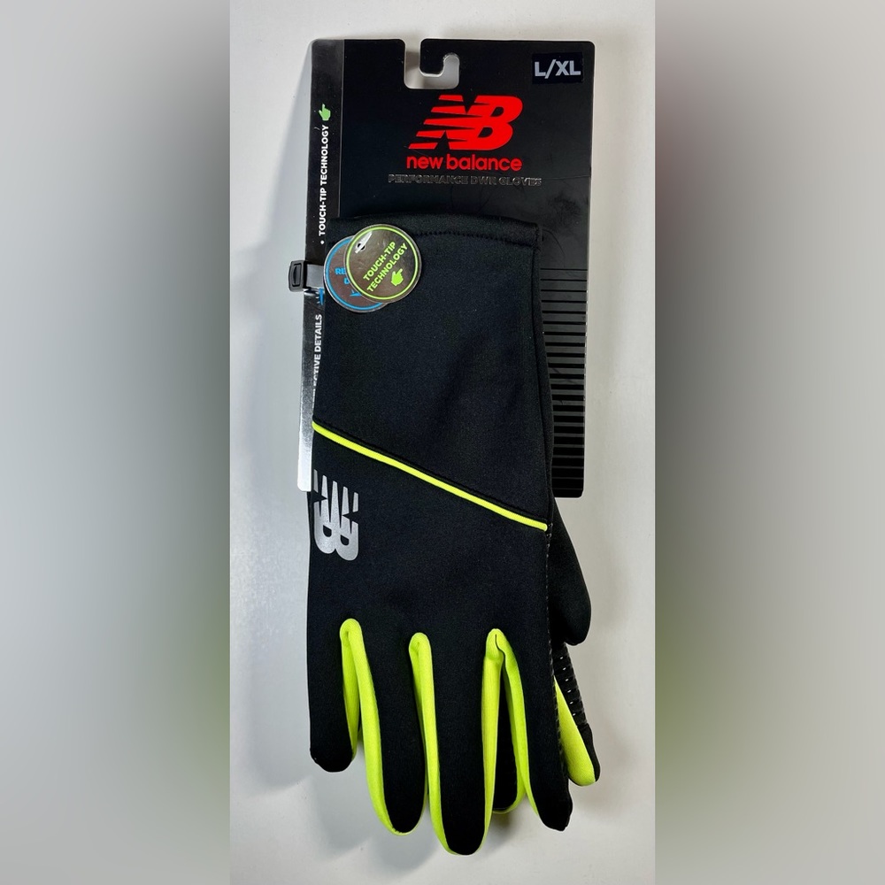 🆕 New Balance High Performance DWR Reflective,Touch-Tip,Non-Slip Gloves Mens